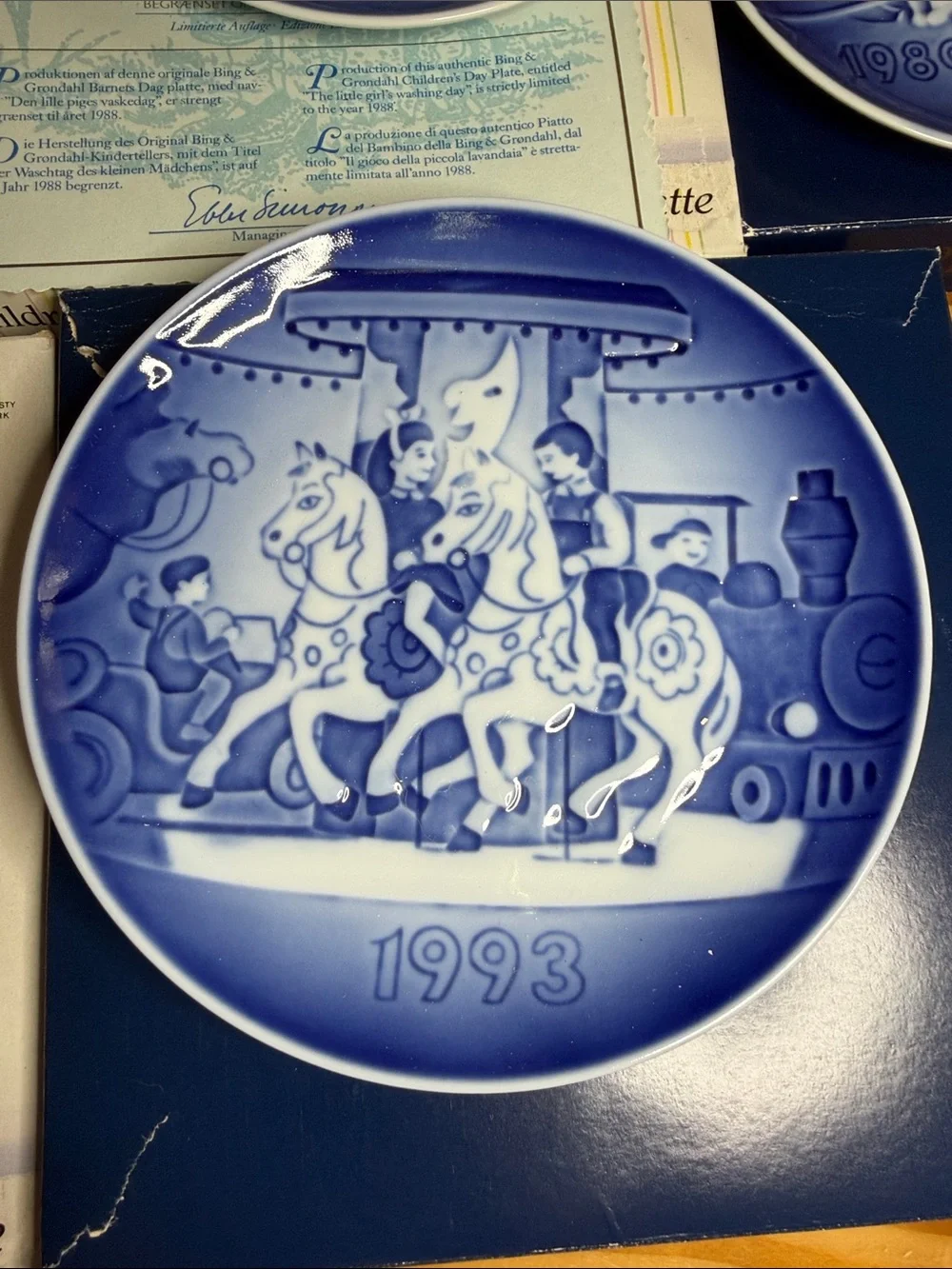 Lot of 7 Vintage Bing & Grondahl Children’s Day Plates 1985-1993 W/ Boxes
